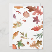 Herbsttaufen| Herbstlaub und Goldkreuz Einladung (Rückseite)