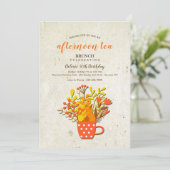 Herbsttee-Einladung Einladung (Stehend Vorderseite)