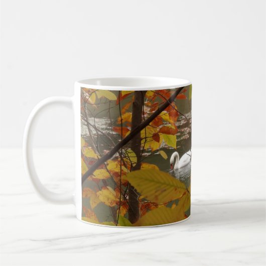 Herbstteich mit Schwan Kaffeetasse (Links)