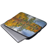 Herbstteich Reflektionen, Maine Laptopschutzhülle (Vorne Knopf)