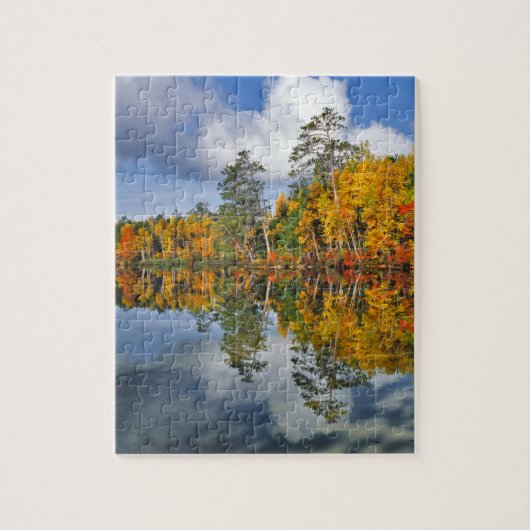 Herbstteich Reflektionen, Maine Puzzle (Vertikal)