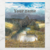 Herbstteich Weinetikett (Einzelnes Label)