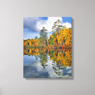 Herbstteichreflexionen, Maine Leinwanddruck