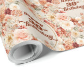 Herbstterracotta-Duschbordee boho 30. Geburtstag Geschenkpapier (Rolleneckpunkt)