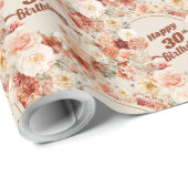 Herbstterracotta-Duschbordee boho 30. Geburtstag Geschenkpapier (Rolleneckpunkt)