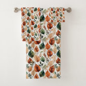 Herbstterracotta und Salbei-Blätter Badhandtuch Set (Insitu)