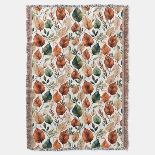 Herbstterracotta und Salbei-Blätter Decke (Vorderseite Vertikal)