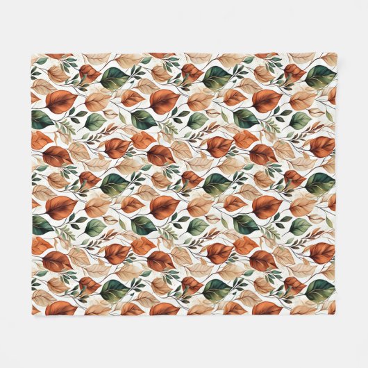 Herbstterracotta und Salbei-Blätter Fleecedecke (Vorderseite (Horizontal))