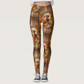 Herbstthema für Hochlandkuhen Leggings (Vorderseite)