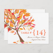 Herbstthema Hochzeiten Tischnummer Sitzplätze Kart (Vorne/Hinten)