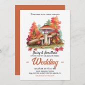 Herbstthema mit Wasserfarbenhochzeit im Pilz Einladung (Vorne/Hinten)