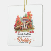 Herbstthema mit Wasserfarbenhochzeit im Pilz Keramikornament (Links)