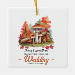 Herbstthema mit Wasserfarbenhochzeit im Pilz Keramikornament