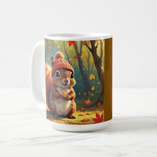 Herbstthema Tasse | Fall Eichhörnchen (Vorderseite Links)