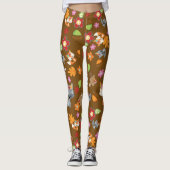 Herbstthema Woodland Animals Muster Leggings (Vorderseite)