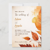 Herbstthematische Hochzeit Einladung (Vorderseite)