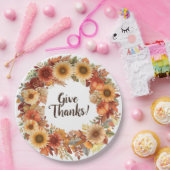 Herbstthematischer Erntedank mit Blume Kürbis Pappteller (Party)