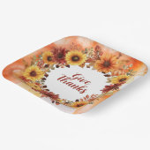 Herbstthematischer Erntedank mit Blume Kürbis Pappteller (Gewinkelt)