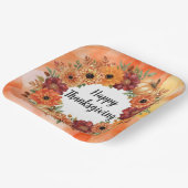 Herbstthematischer Erntedank mit Blume Kürbis Pappteller (Gewinkelt)