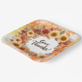 Herbstthematischer Erntedank mit Blume Kürbis Pappteller (Gewinkelt)