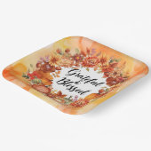 Herbstthematischer Erntedank mit Blume Kürbis Pappteller (Gewinkelt)