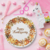 Herbstthematischer Erntedank mit Blume Kürbis Pappteller (Party)