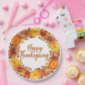 Herbstthematischer Erntedank mit Blume Kürbis Pappteller (Party)