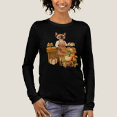 Herbstthematischer Erntedank mit Katze Tri-Blend Shirt (Vorderseite)