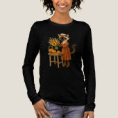 Herbstthematischer Erntedank mit Katze Tri-Blend Shirt (Vorderseite)
