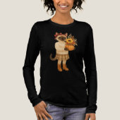Herbstthematischer Erntedank mit Katze Tri-Blend Shirt (Vorderseite)