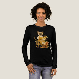 Herbstthematischer Erntedank mit Katze Tri-Blend Shirt