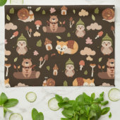 Herbsttiere, dunkle Herbstfocken, Wildhühner, Rac Geschirrtuch (Gefaltet)