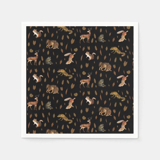 Herbsttiere Herbstleaves Party Serviette (Vorderseite)