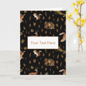 Herbsttiere lassen Grußkarte Karte (Gelbe Blume)