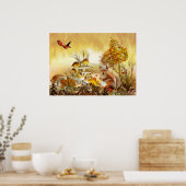 Herbsttiere Poster (Küche)