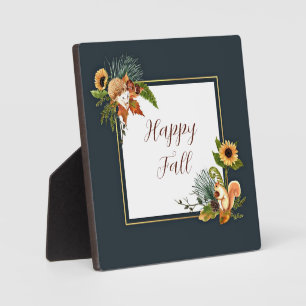 Herbsttiere und Natur mit anpassbarem Text Fotoplatte