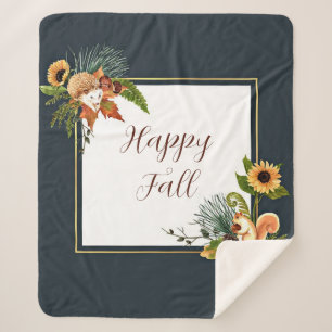 Herbsttiere und Natur mit anpassbarem Text Sherpadecke