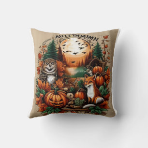 Herbsttiere und Pumpkins Kissen