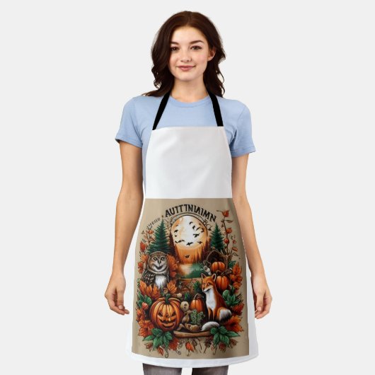 Herbsttiere und Pumpkins Schürze (Getragen)