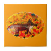 Herbsttierillustration Fox Fliese (Vorderseite)