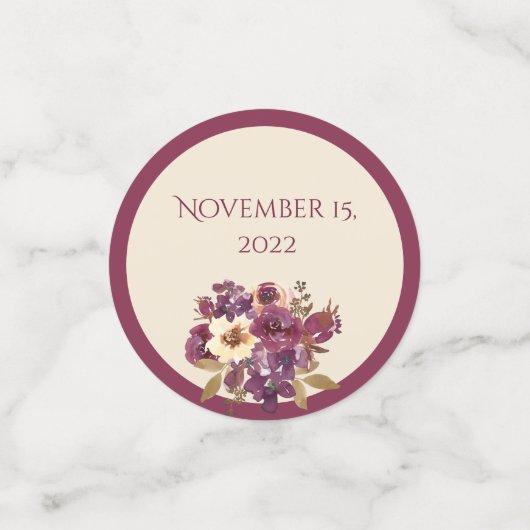 Herbsttisch für Burgund und Rosa Blumenzwiebeltisc Konfetti (Klein Vorderseite)