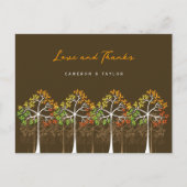 Herbsttöne Bäume Moderne Foto Liebe & Dank Postkarte (Vorderseite)