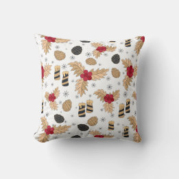 Herbsttöne Kissen mit Pine Cones & Holly