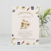 Herbsttöne Kürbis Baby Dusche Einladung (Stehend Vorderseite)