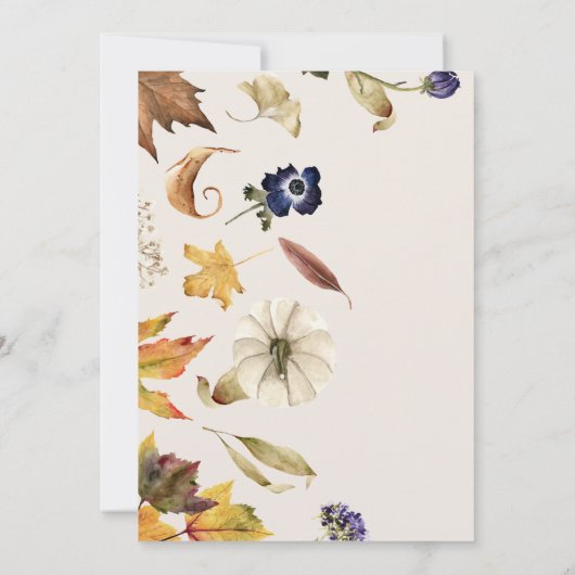 Herbsttöne Kürbis Baby Dusche Einladung (Rückseite)