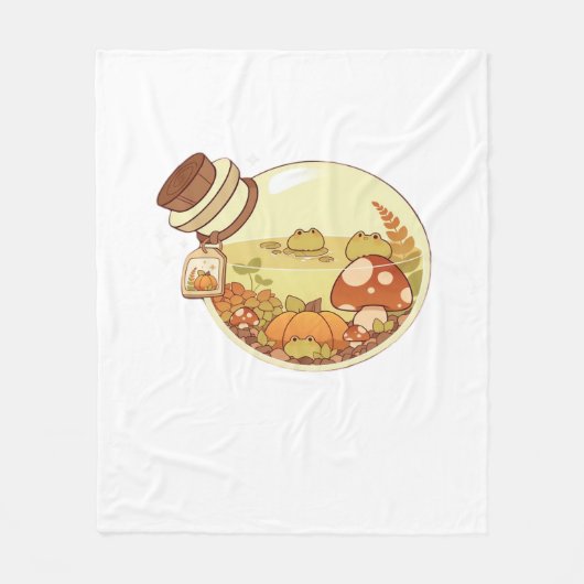 Herbsttrank Mit Fröschen Klassisch Fleecedecke (Vorderseite)