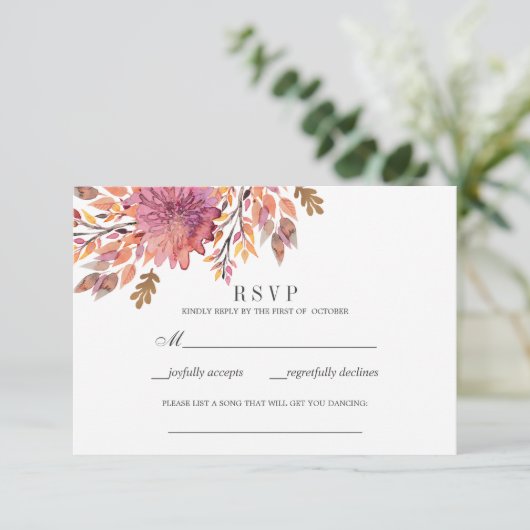 Herbsttraum | Anfrage zum Hochzeitssong RSVP (Stehend Vorderseite)