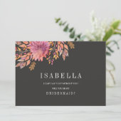 Herbsttraum | Hochzeit ist meine Bridesmaid Einladung (Stehend Vorderseite)