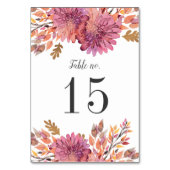 Herbsttraum | Hochzeitnummer Tischnummer (Rückseite)