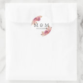 Herbsttraum | Hochzeitsklassische Monogramm Runder Aufkleber (Tasche)